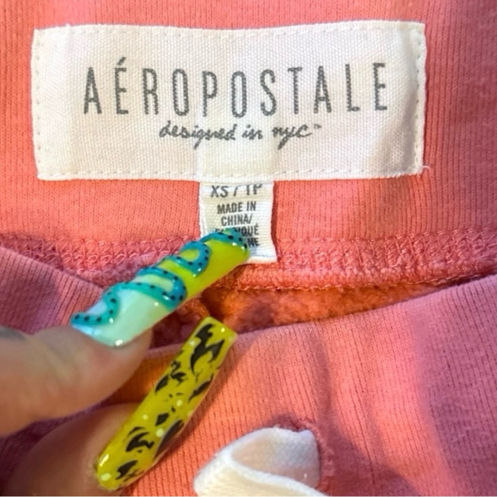 Aeropostale Pink Joggers with Glitter A Patch - Picture 4 of 4